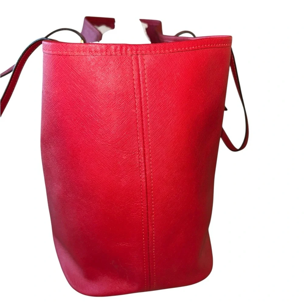 Michael Kors Scarlet Red Handbag with Gold Details Large Tote
